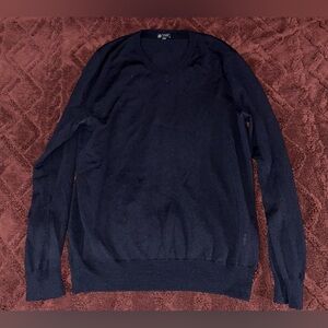 J. Crew Men's Deep Blue V-Neck Sweater Size Medium